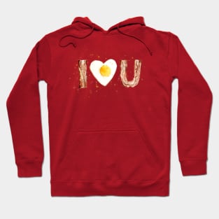 Bacon and Egg I HEART U Hoodie